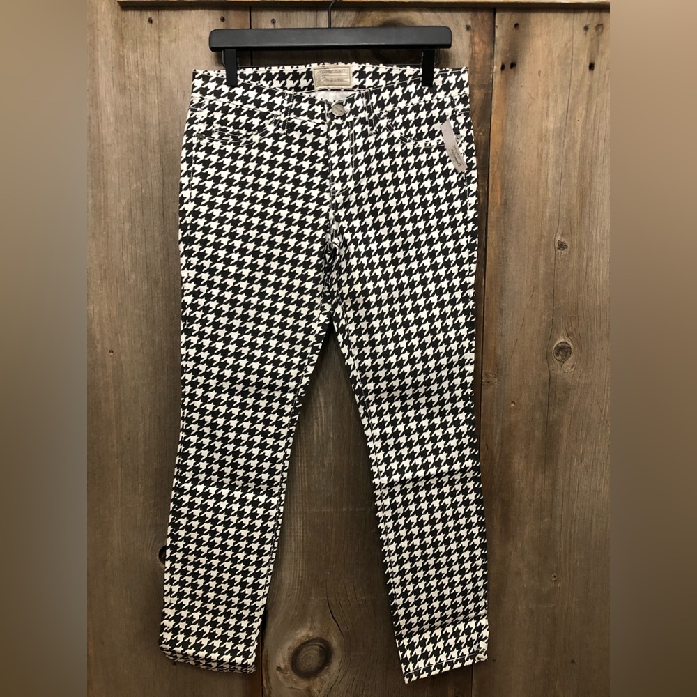 Current/Elliott The Ankle Skinny Houndstooth Denim Sample Jeans Size 29 / 30